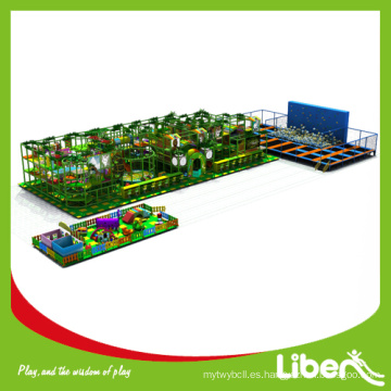 Gran Parque Infantil Kids Indoor con trampolín, Diseño personalizado Jungle Theme Children Indoor Park con Trampolín